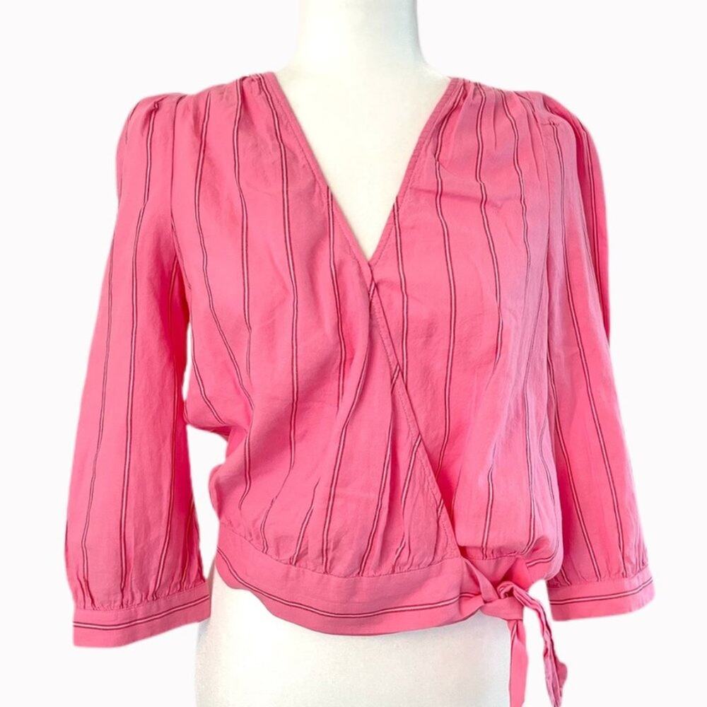 Madewell Wrap Top in Cecilia Stripe  Sz XS